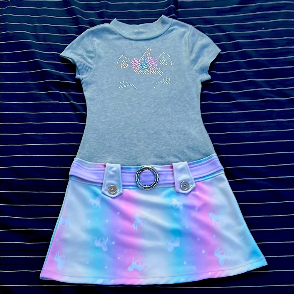 Gray and Pastel Unicorn Dress